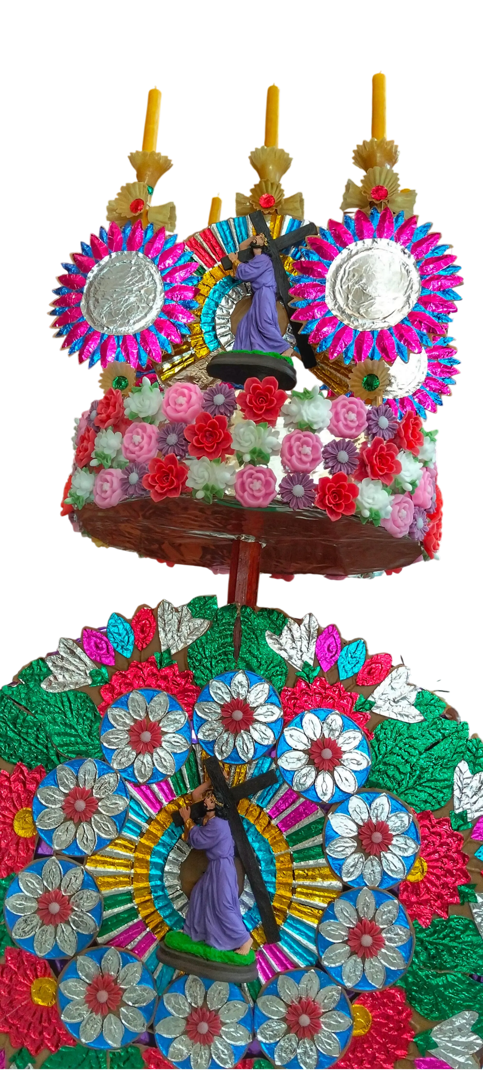 Detalle de flor 3D en cera artesanal